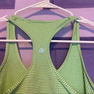 Lululemon green & white tank top